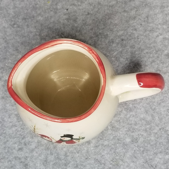 Royal Seasons Snowman Stoneware Tabletop Coffee Creamer Pitcher Christmas Decor - Picture 6 of 10